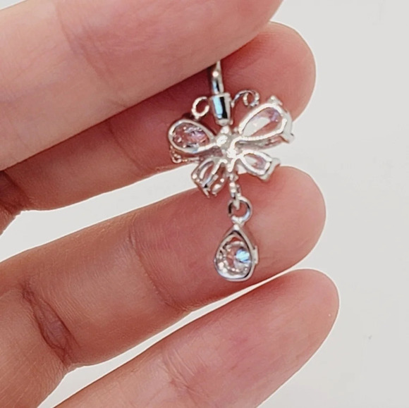 New Sterling Silver CZ Belly Button Navel Ring - Picture 2 of 4